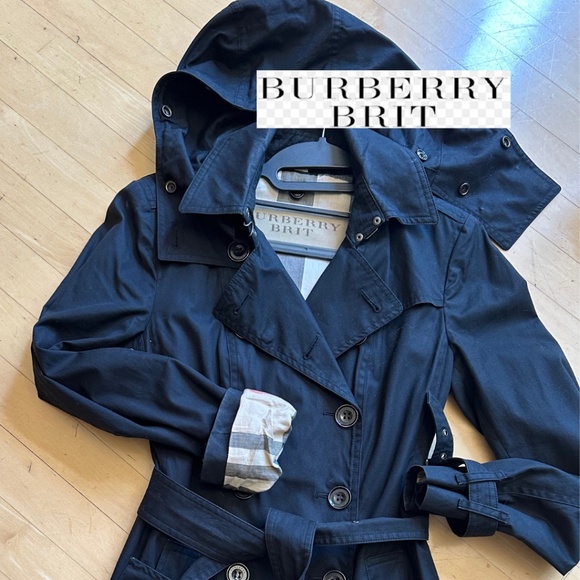 Burberry Brit black trench coat, 2   GD1110 - Picture 1 of 6
